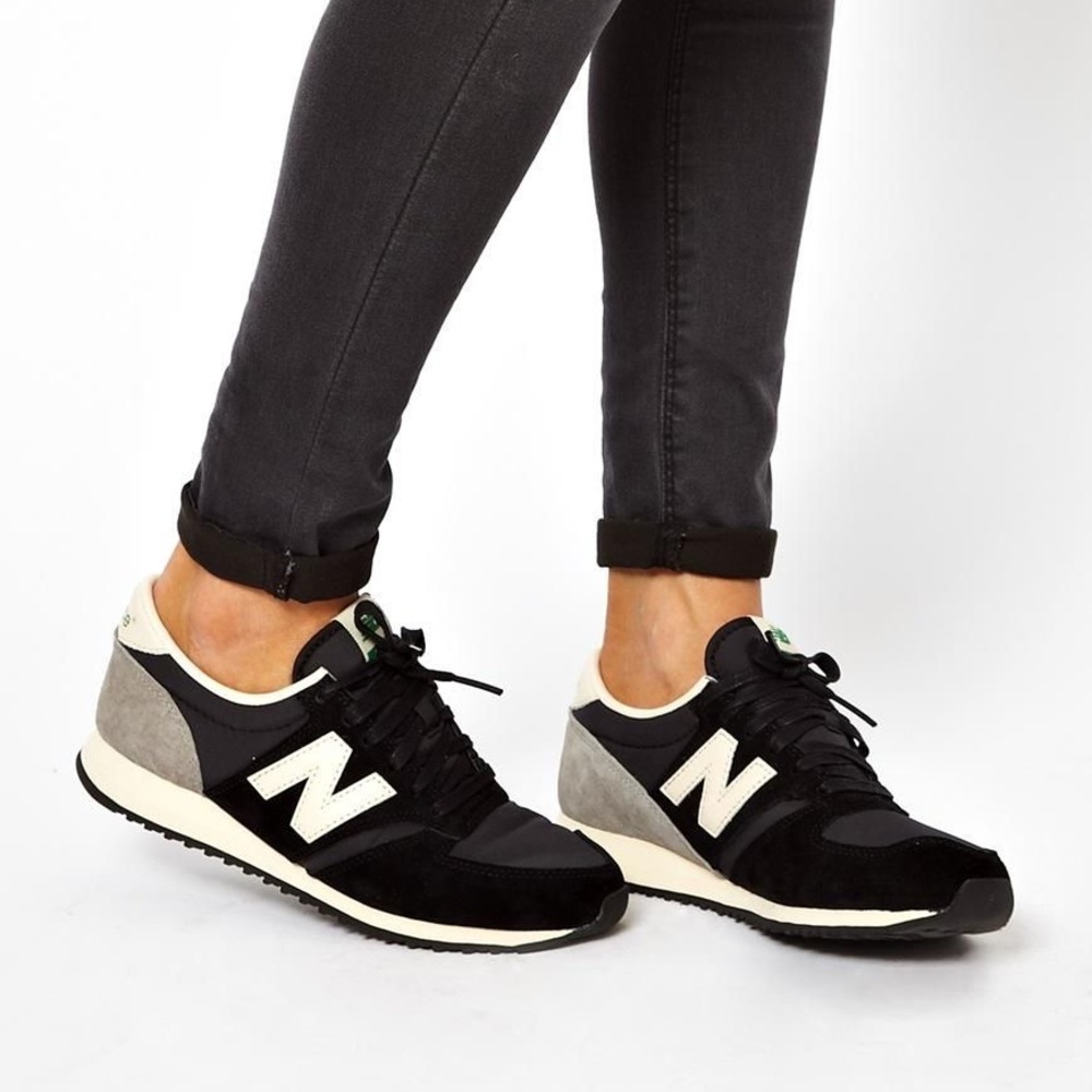 New Balance 420 Black And Grey Suede Sneakers